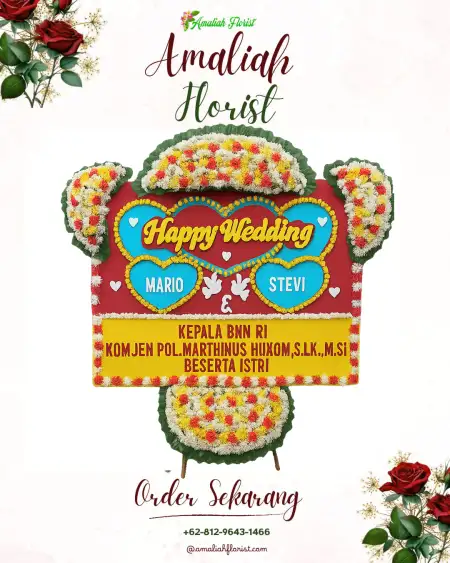Papan Bunga Pernikahan Sijamapolang